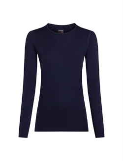 Icebreaker Women's Merino 200 Oasis LS Crewe - Midnight Navy - Langærmet uldtrøje